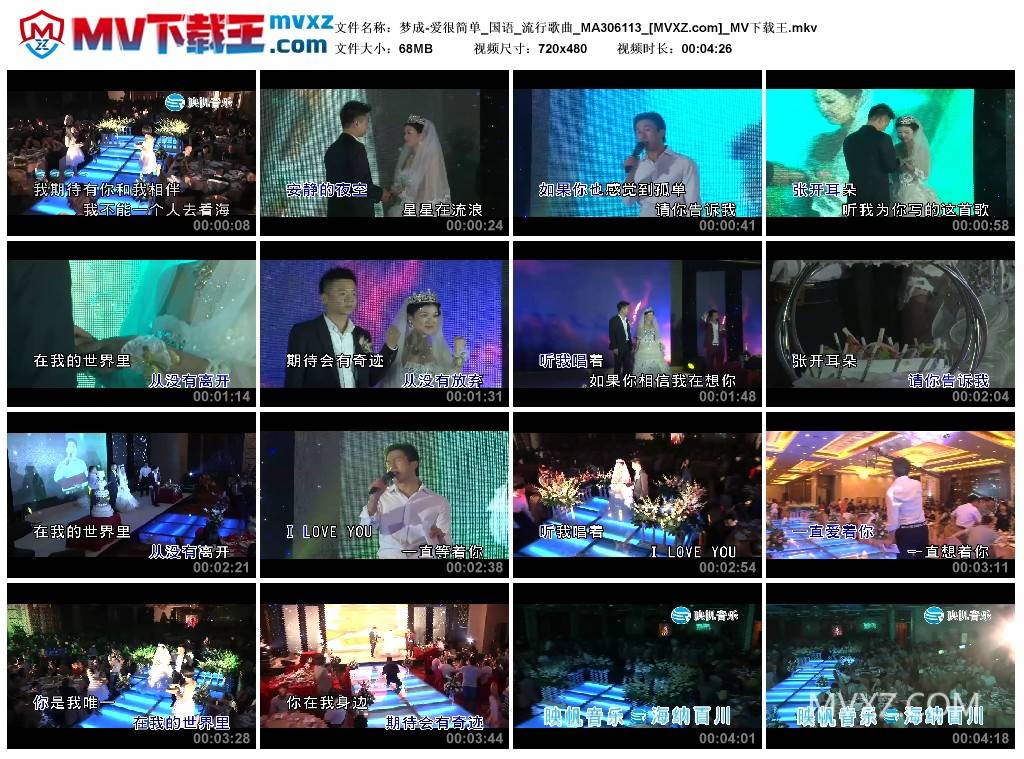 梦成-爱很简单_国语_流行歌曲_MA306113